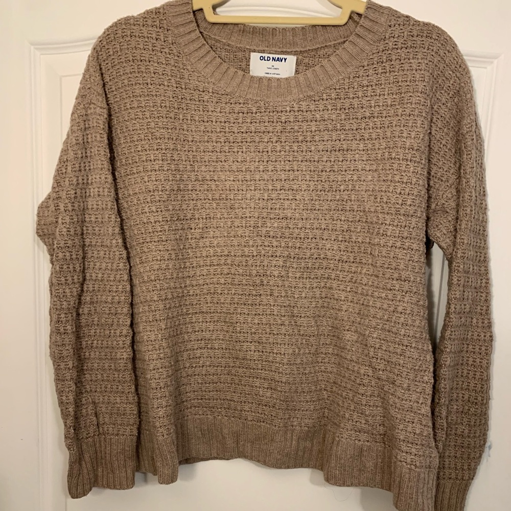 Old Navy Waffle Knit Sweater Size Medium - Beige
